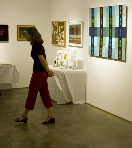 Cerulean Book Quilt on 2nd Street Gallery wall, 2008