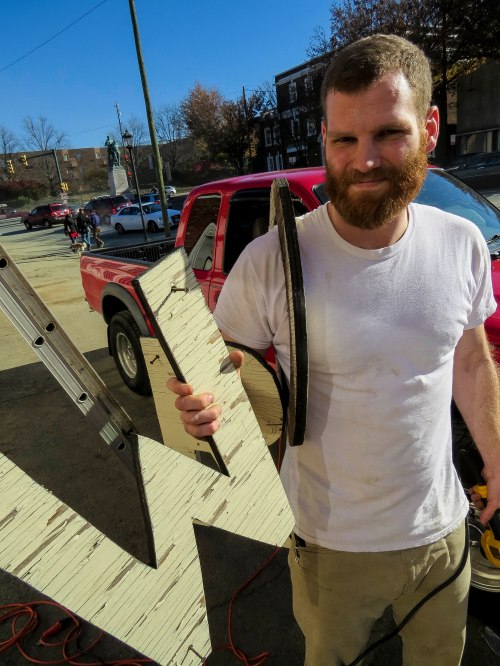 Ryan E. with W. Better this guy wielding the power tools than me.